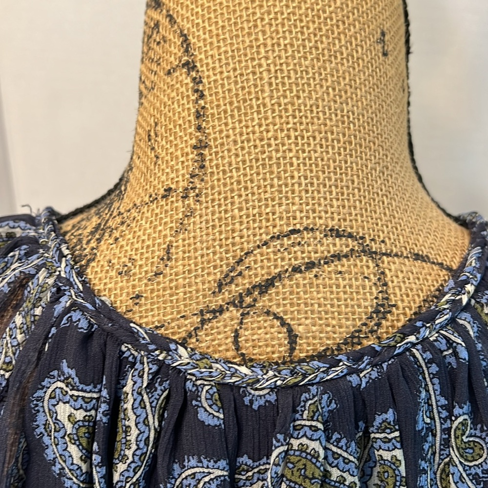UNSUBSCRIBED SILK PAISLEY OVERSIZED BOHO BLOUSE SIZE 2 - Picture 9 of 16